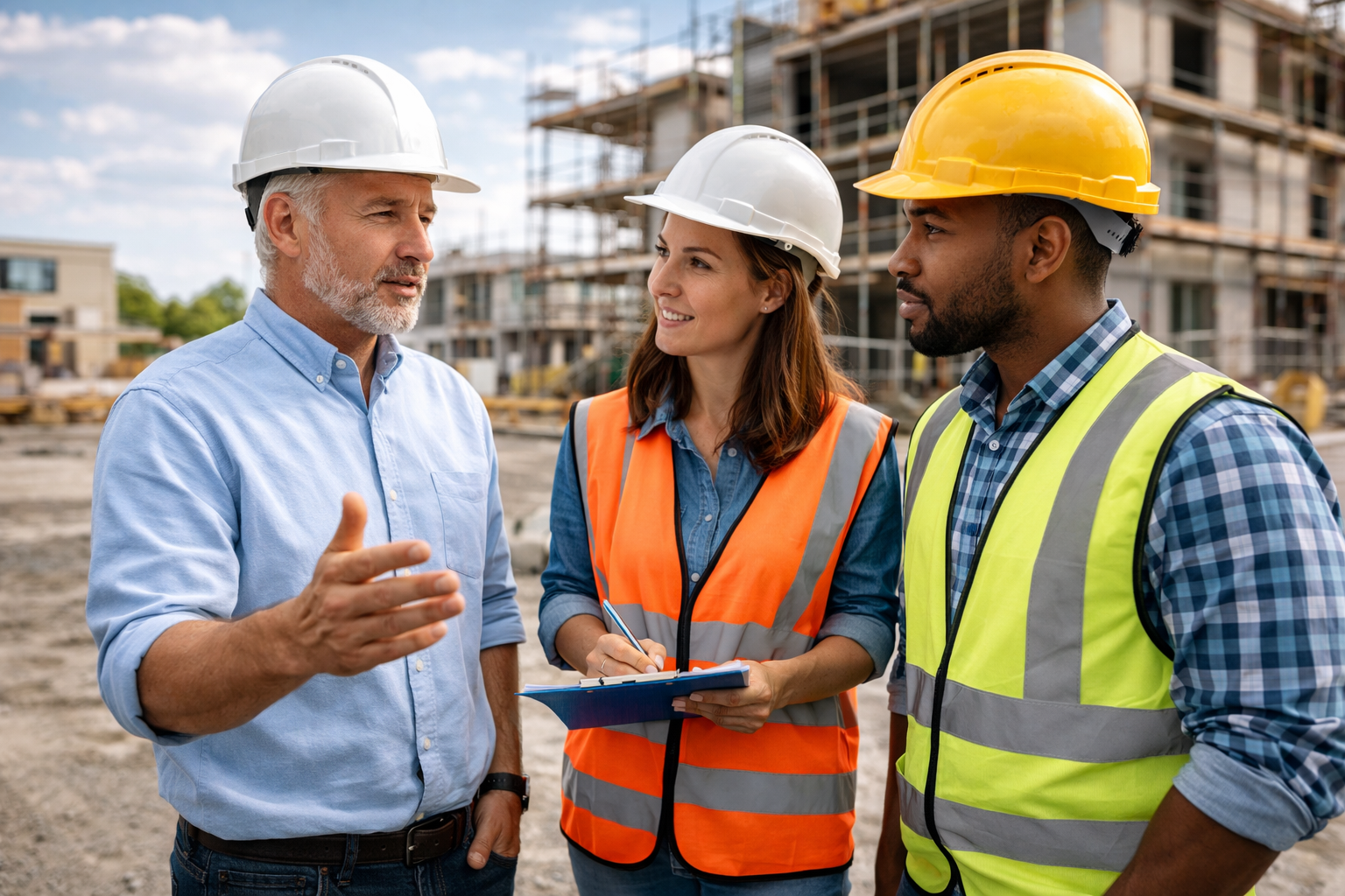 Equipe BTP sur chantier